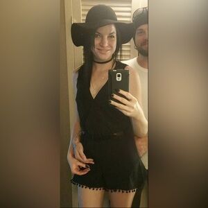 Love Tree Black Romper
